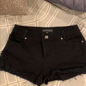 Black shorts w/ lace detail